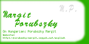 margit porubszky business card